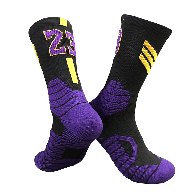 Basketball Male Sports Socks Training Lakers Non Slip Deodorant Socks Towel Bottom Compression Scoks